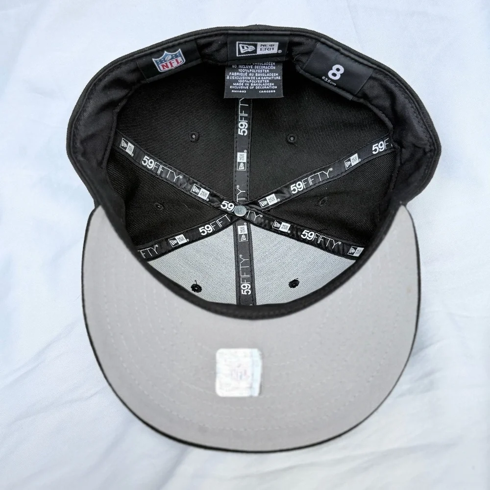 New Era Black Fitted 59FIFTY NFL Size 8 Hat